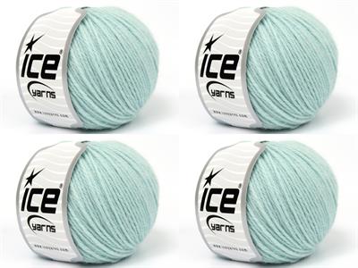 Lot of 4 Skeins Ice Yarns BABY ALPACA (45% Superwash Extrafine Merino Wool) Yarn Mint Green