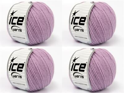 Lot of 4 Skeins Ice Yarns BABY ALPACA (45% Superwash Extrafine Merino Wool) Yarn Pinkish Lilac