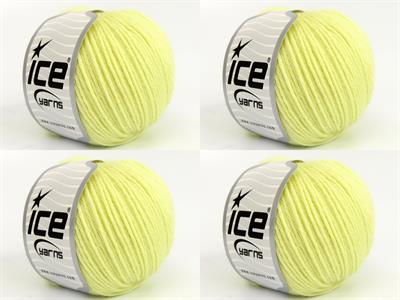 Lot of 4 Skeins Ice Yarns BABY ALPACA (45% Superwash Extrafine Merino Wool) Yarn Light Yellow