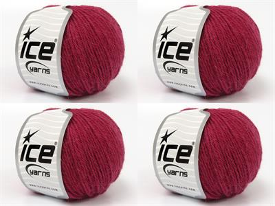 Lot of 4 Skeins Ice Yarns BABY ALPACA (55% Baby Alpaca 45% Superwash Extrafine Merino Wool) Yarn Dark Fuchsia