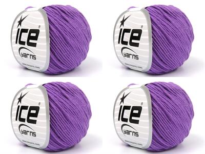 Lot of 4 Skeins Ice Yarns ORGANIC BABY COTTON (100% Organic Cotton) Yarn Lilac