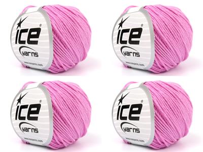 Lot of 4 Skeins Ice Yarns ORGANIC BABY COTTON (100% Organic Cotton) Yarn Baby Pink