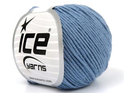 Lot of 4 Skeins Ice Yarns ORGANIC BABY COTTON (100% Organic Cotton) Yarn light indigo Blue
