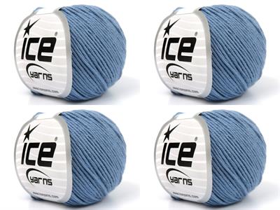 Lot of 4 Skeins Ice Yarns ORGANIC BABY COTTON (100% Organic Cotton) Yarn light indigo Blue