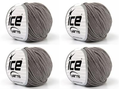 Lot of 4 Skeins Ice Yarns ORGANIC BABY COTTON (100% Organic Cotton) Yarn Grey