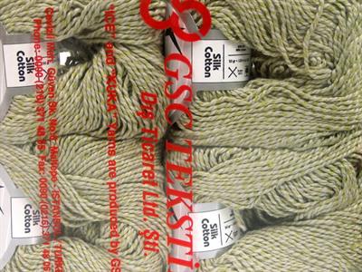 4x50gr. SILK COTTON Açık Haki Ipek, Pamuk Lüks, İpek, Yazlık İplikler, Pamuk