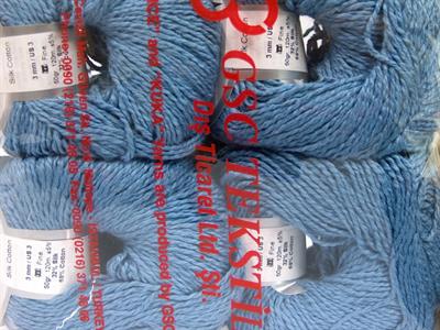 4x50gr. SILK COTTON Ipek, Pamuk Mavi Lüks, İpek, Yazlık İplikler, Pamuk