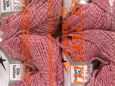 4x50gr. SILK COTTON Ipek, Pamuk Gül pembe Lüks, İpek, Yazlık İplikler, Pamuk