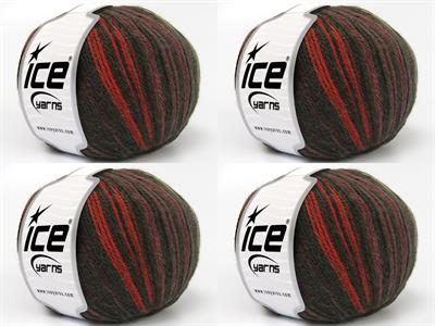 Lot of 4 x 100gr Skeins Ice Yarns ALPACA FINE MAGIC (25% Alpaca 35% Wool) Yarn Brown Shades Maroon Copper