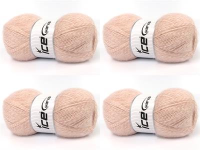 4x100gr. ANGORA Tiftik, Yün, Akrilik Beyaz, Açık Pembe Kışlık, Angora