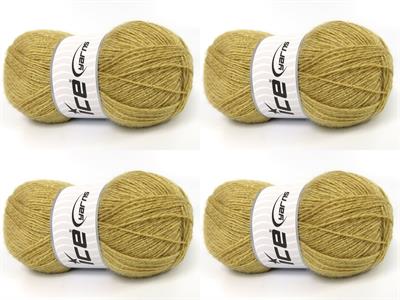 Lot of 4 x 100gr Skeins Ice Yarns ANGORA GLITZ (10% Mohair 15% Wool) Yarn Dark Cream