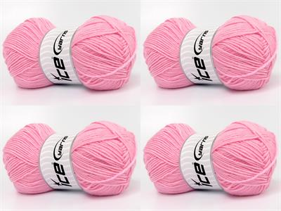 4x100gr. BABY DREAM  Bebe Pembesi Kışlık, Düz iplikler, Worsted, 100% Akrilik , Anti-Pilling