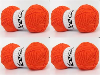 4x100gr. BABY DREAM  Turuncu Kışlık, Düz iplikler, Worsted, 100% Akrilik , Anti-Pilling
