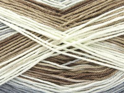 4x100gr. BISCUIT  Kahverengi Tonları, Gri Tonları Kışlık, Düz iplikler, Batik Desenli, 100% Akrilik