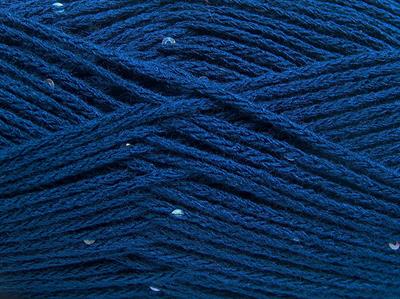 4x100gr. CHAIN PAILLETTE Akrilik Koyu Mavi Boncuklu Pullu, Worsted