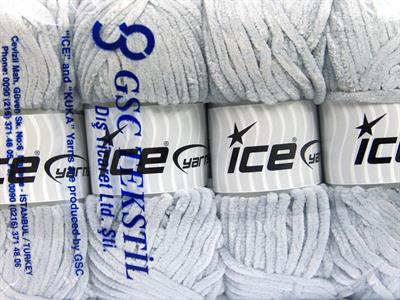 Lot of 4 x 100gr Skeins Ice Yarns CHENILLE BABY (100% MicroFiber) Yarn Grey