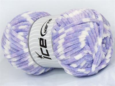 Lot of 4 x 100gr Skeins Ice Yarns CHENILLE BABY COLORS (100% MicroFiber) Yarn Lilac White