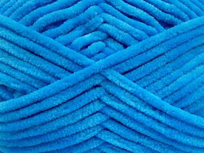 Lot of 4 x 100gr Skeins Ice Yarns CHENILLE BABY (100% MicroFiber) Yarn Blue