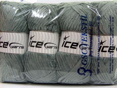 Lot of 4 x 100gr Skeins Ice Yarns CHENILLE BABY (100% MicroFiber) Yarn Grey
