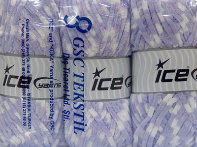 Lot of 4 x 100gr Skeins Ice Yarns CHENILLE BABY COLORS (100% MicroFiber) Yarn Lilac White