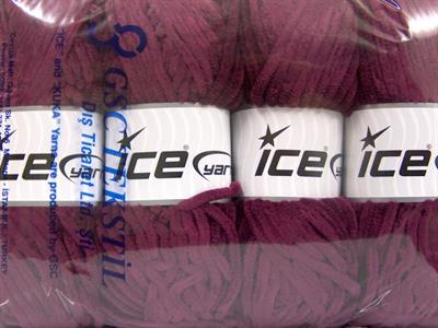 Lot of 4 x 100gr Skeins Ice Yarns CHENILLE BABY (100% MicroFiber) Yarn Maroon