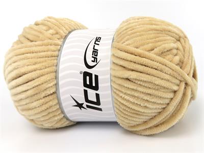 Lot of 4 x 100gr Skeins Ice Yarns CHENILLE BABY (100% MicroFiber) Yarn Dark Cream