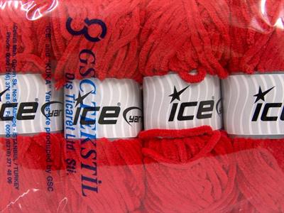 Lot of 4 x 100gr Skeins Ice Yarns CHENILLE BABY (100% MicroFiber) Yarn Red