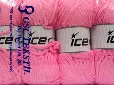 Lot of 4 x 100gr Skeins Ice Yarns CHENILLE BABY (100% MicroFiber) Yarn Pink
