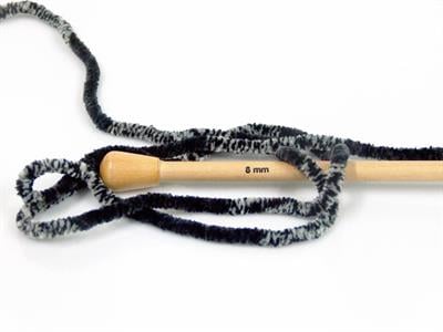 4x100gr. CHENILLE SAFARI Mikro Fiber Siyah, Gri Tonları Kışlık, Şönil, Çok Kalın, Batik Desenli