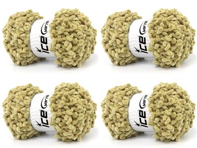 Lot of 4 x 100gr Skeins Ice Yarns CHENILLE BOUCLERON (100% MicroFiber) Yarn Dark Beige