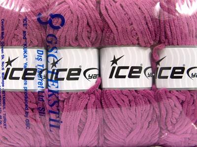 Lot of 4 x 100gr Skeins Ice Yarns CHENILLE BABY (100% MicroFiber) Yarn Dark Orchid