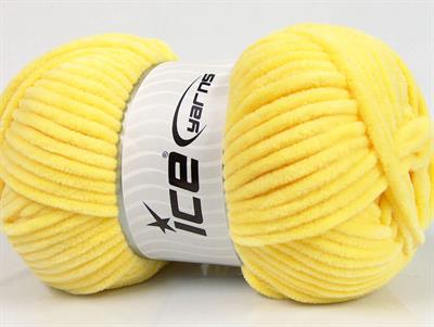 Lot of 4 x 100gr Skeins Ice Yarns CHENILLE BABY (100% MicroFiber) Yarn Light Yellow