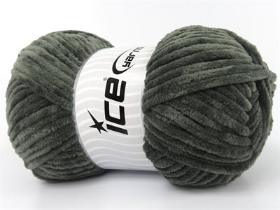 Lot of 4 x 100gr Skeins Ice Yarns CHENILLE BABY (100% MicroFiber) Yarn Greenish Grey