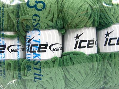 Lot of 4 x 100gr Skeins Ice Yarns CHENILLE BABY (100% MicroFiber) Yarn Jungle Green