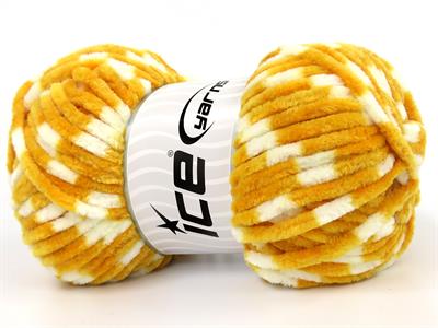 Lot of 4 x 100gr Skeins Ice Yarns CHENILLE BABY COLORS (100% MicroFiber) Yarn Gold White