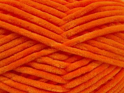 Lot of 4 x 100gr Skeins Ice Yarns CHENILLE BABY (100% MicroFiber) Yarn Orange