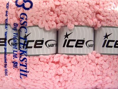 Lot of 4 x 100gr Skeins Ice Yarns CHENILLE BOUCLERON (100% MicroFiber) Yarn Light Pink