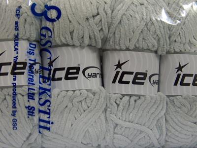 Lot of 4 x 100gr Skeins Ice Yarns CHENILLE BABY (100% MicroFiber) Yarn Light Grey