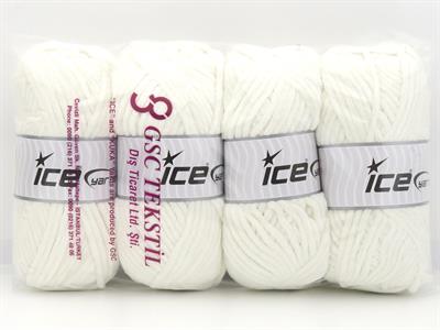 Lot of 4 x 100gr Skeins Ice Yarns CHENILLE BABY (100% MicroFiber) Yarn Ecru