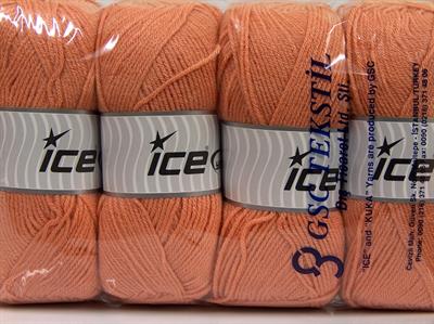 4x100gr. CLASSIC DK Akrilik Pudra Pembe Kışlık, Düz iplikler, 100% Akrilik