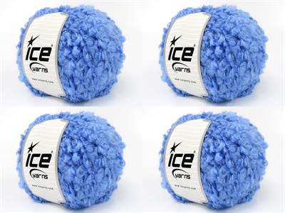 4x100gr. CLOUDY Premium Akrilik Mavi Kışlık, Buklet, Çok Kalın, Akrilik