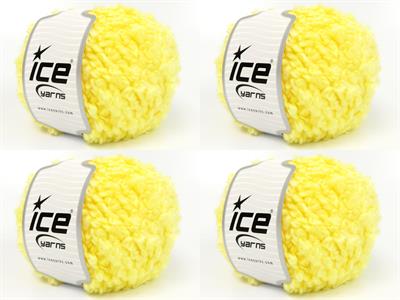 4x100gr. CLOUDY Premium Akrilik Sarı Kışlık, Buklet, Çok Kalın, Akrilik
