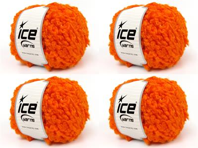4x100gr. CLOUDY Premium Akrilik Turuncu Kışlık, Buklet, Çok Kalın, Akrilik