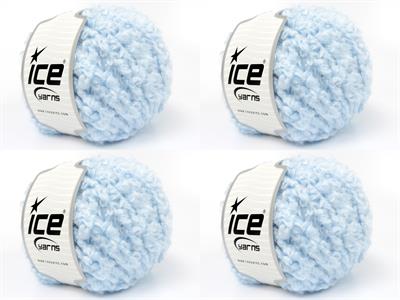 4x100gr. CLOUDY Premium Akrilik Bebe Mavisi Kışlık, Buklet, Çok Kalın, Akrilik