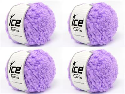 4x100gr. CLOUDY Premium Akrilik Leylak Kışlık, Buklet, Çok Kalın, Akrilik