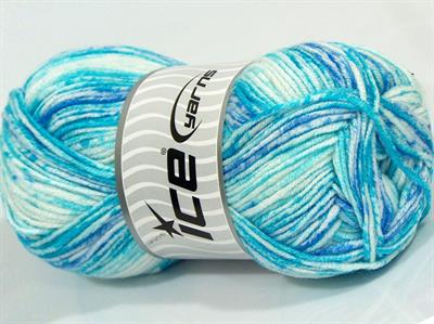 Lot of 4 x 100gr Skeins Ice Yarns HAPPY BABY Yarn Blue Turquoise Shades