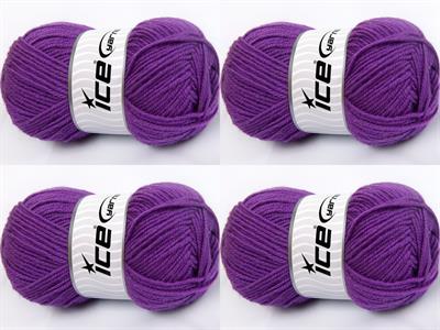 4x100gr. MERINOS LIGHT Akrilik, Merino Yün Mor Lüks, Merinos, Kışlık, Yün, Akrilik
