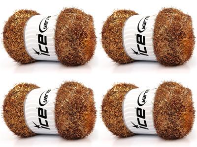 4x100gr. METALLIC GLITZ 100GR Metalik Simli Koyu Altın Metalik Simli, Kışlık, Çok İnce, Yazlık İplikler