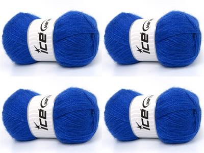 Lot of 4 x 100gr Skeins Ice Yarns MOHAIR PASTEL (10% Mohair 15% Wool) Yarn Saxe Blue