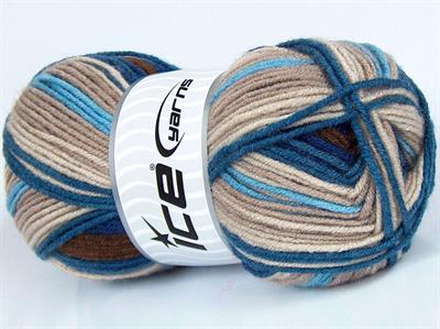 Lot of 4 x 100gr Skeins Ice Yarns NICE BABY Yarn Blue Shades Beige Shades
